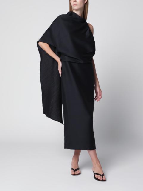 RÓHE Midnight Blue One-Shoulder Midi Dress