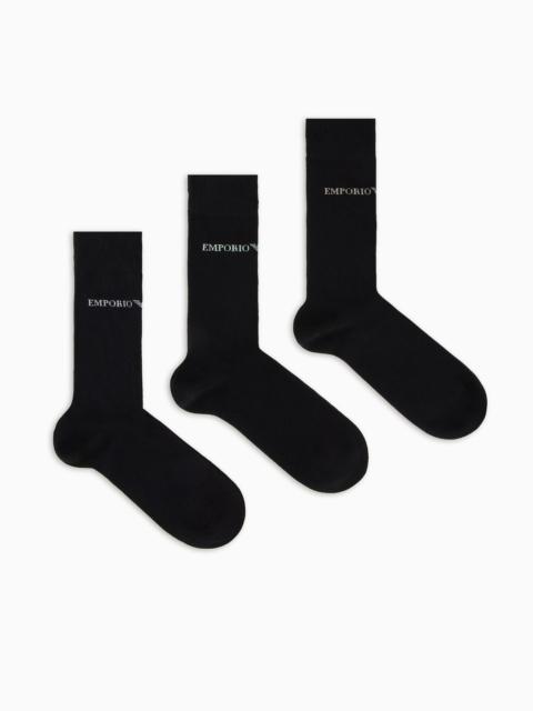 EMPORIO ARMANI Three-pack of socks with Emporio Armani logo