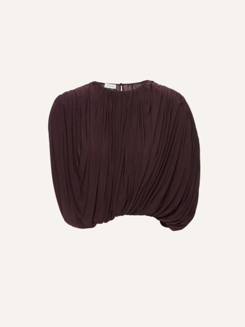 MAGDA BUTRYM Sleeveless ruched bubble top in burgundy