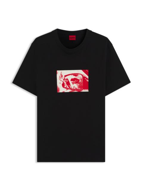 HUGO COTTON-JERSEY T-SHIRT WITH GRAPHIC PRINT