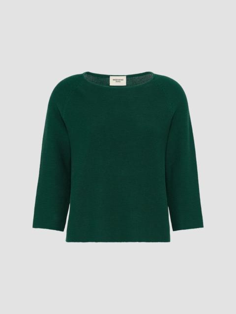 WEEKEND Max Mara Women's Cotton Yarn Sweater - Dark Green