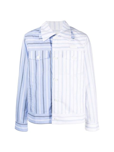 pinstripe two-tone shirt