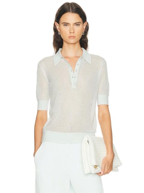 TWP Open Stitch Slim Polo Top