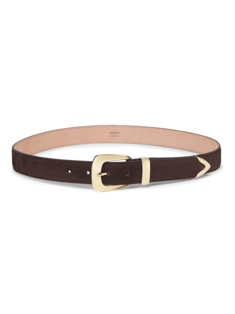 KHAITE Women's Benny Suede Belt - Coffee