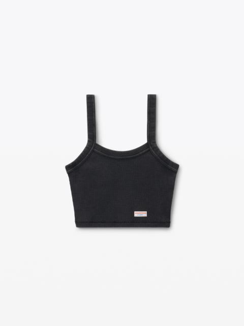 Alexander Wang cropped camisole in waffle-knit cotton stretch