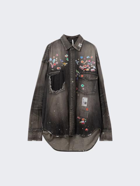 Maison MIHARAYASUHIRO Denim Shirts With Stickers Black