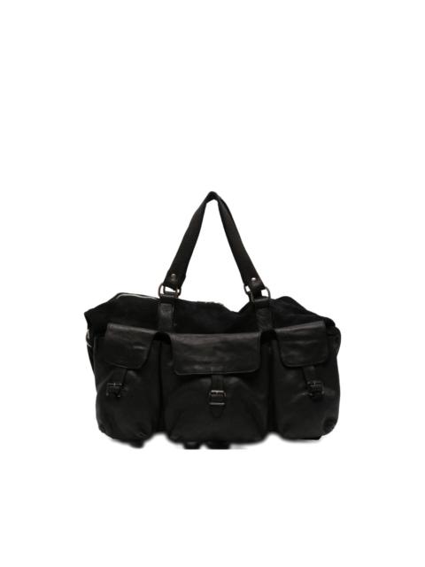 Guidi cargo-pocket suede tote bag