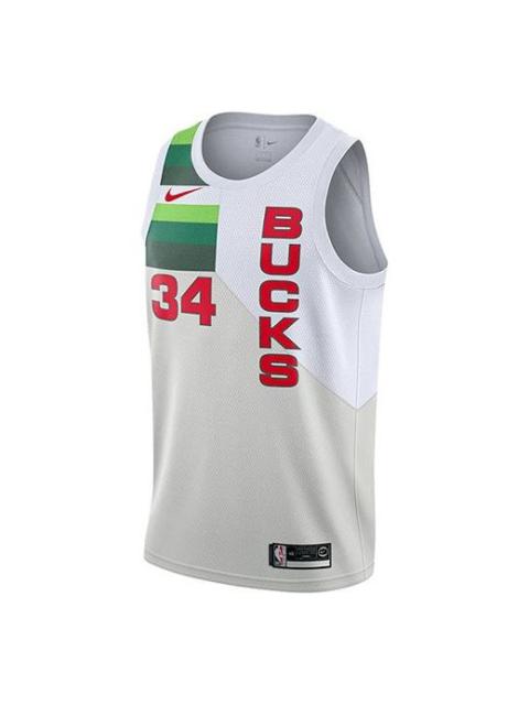 Nike Nike Nba L Giannis Antetokounmpo Authentic Milwaukee Bucks Jersey 'White Red' BQ1165-100