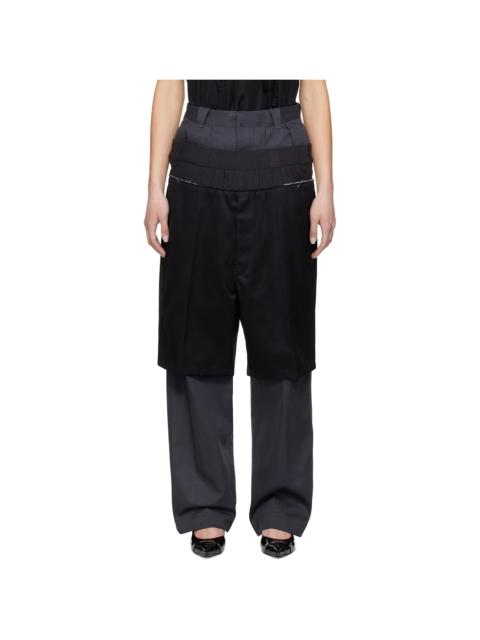 Maison Margiela Gray & Black Layered Trousers