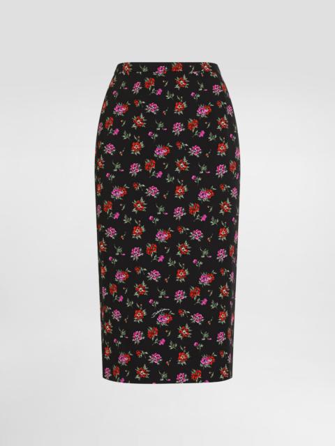 Dolce & Gabbana Floral-print straight skirt