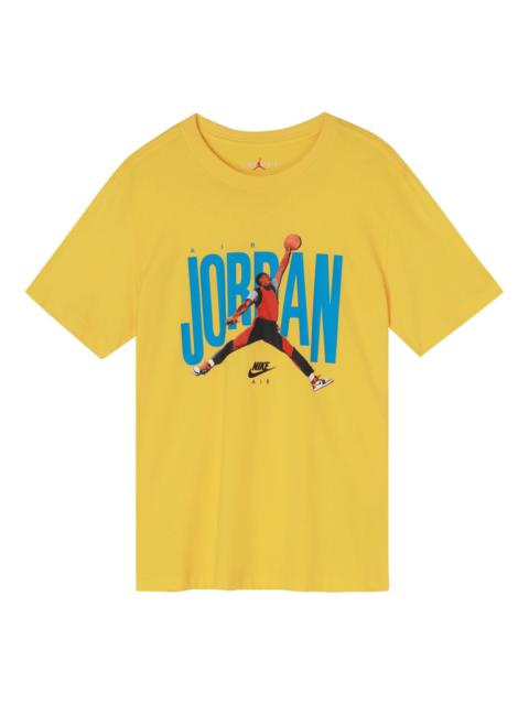 Jordan Men's Air Jordan Design Short Sleeve Yellow T-Shirt CJ6307-728