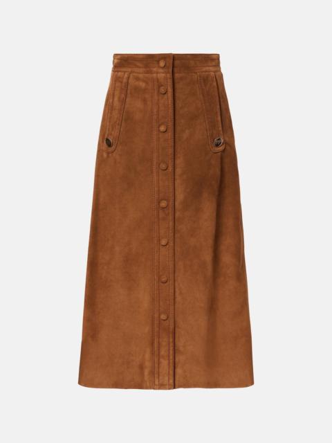 Valentino Suede midi skirt