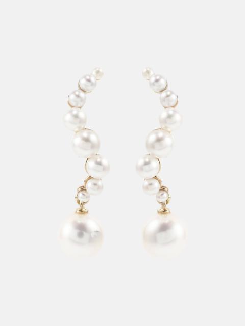 14kt gold drop earrings with pearls