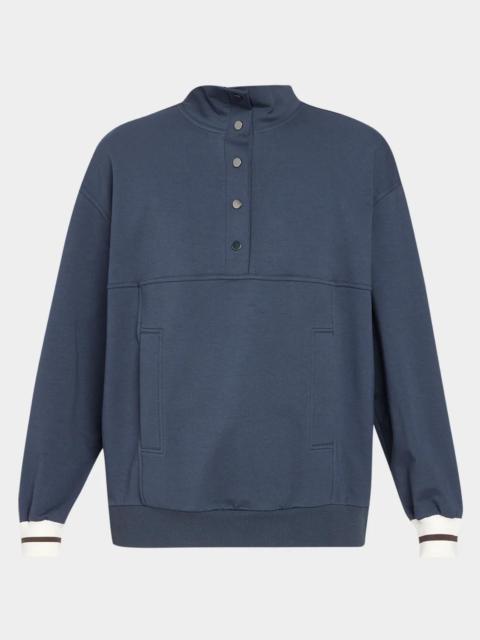 Brunello Cucinelli Cotton Jersey Henley Sweatshirt