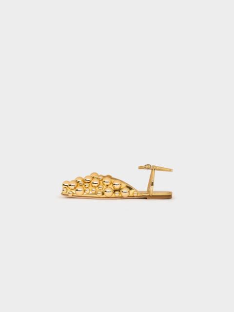 A.W.A.K.E. MODE VIVIAN EMBELLISHED FLAT SHOES SILVER GOLD