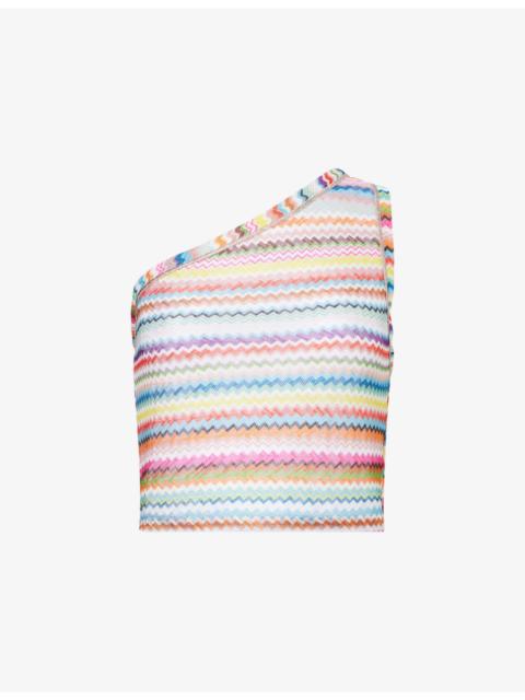 Missoni Asymmetric Zig-Zag Knitted Top