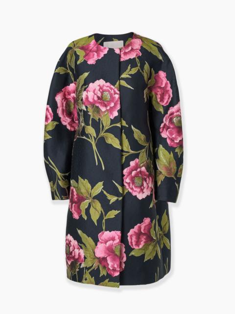 CAROLINA HERRERA Peony Jacquard Cocoon Coat