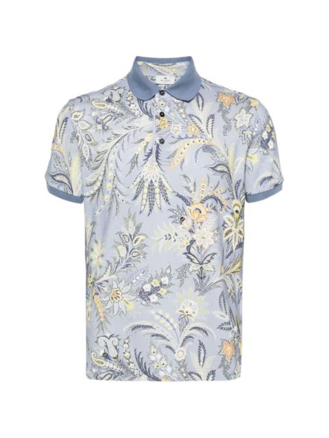 Etro paisley-print cotton polo shirt
