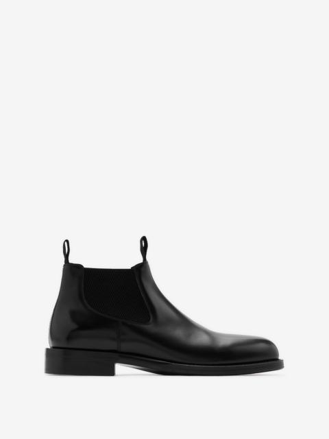 Burberry Leather Tux Low Chelsea Boots​