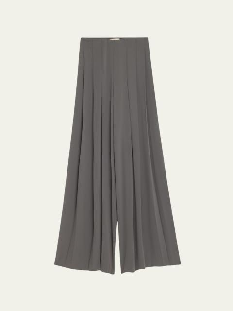 Nova Mid-Rise Wide-Leg Pleated Pants