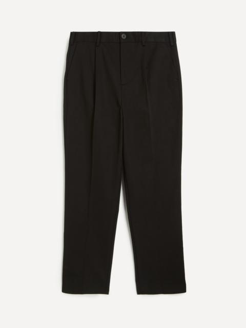 Wax London Aubyn Black Wool-Blend Twill Pleated Trousers