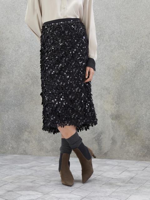 Brunello Cucinelli Jazz Droplets skirt in tropical luxury wool