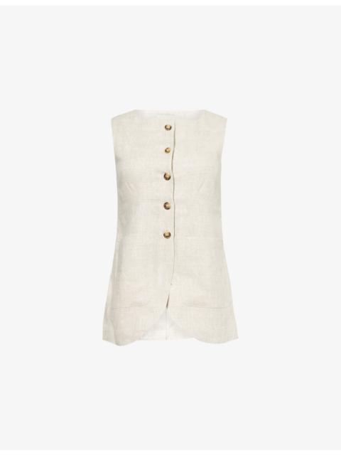 POSSE Emma Two-Patch-Pockets Linen Vest