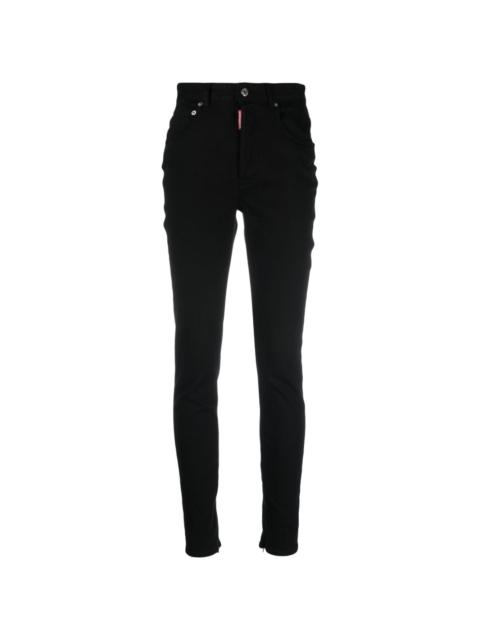 high-waist slim-cut jeans