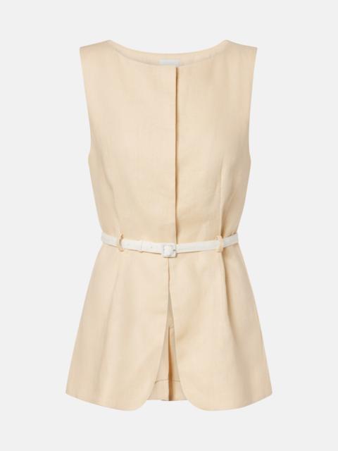POSSE Pamela belted linen vest