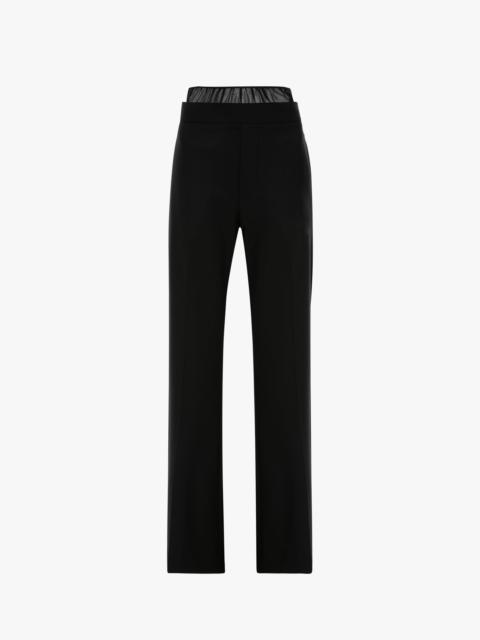 Victoria Beckham Sheer Panel Trouser In Black