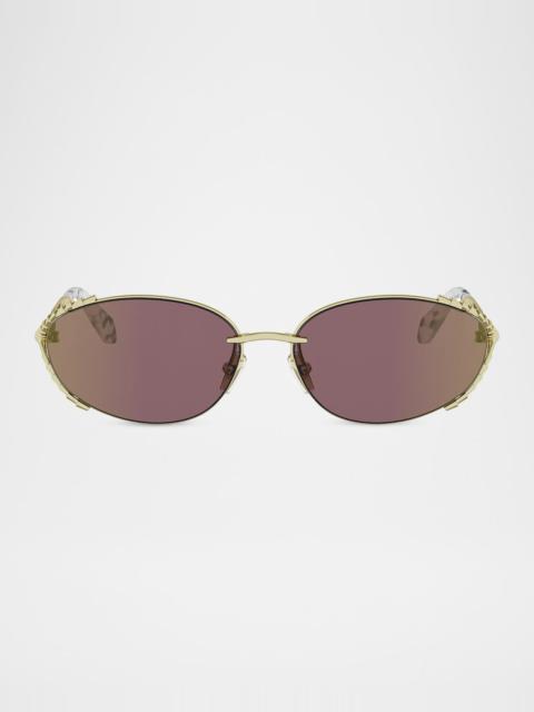 BVLGARI Serpenti 62mm Metal Oval Sunglasses