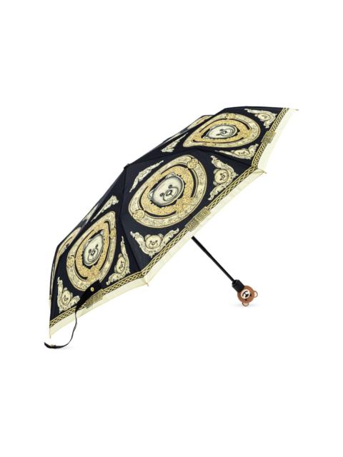 all-over baroque teddy bear print compact umbrella