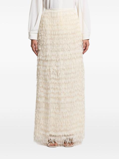 PESERICO fringed maxi skirt