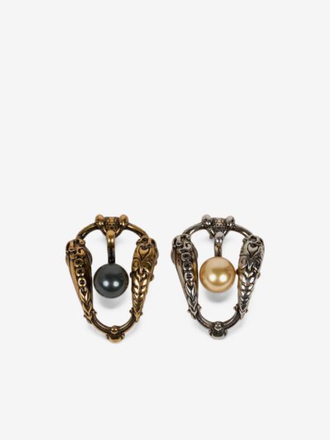 Etro earrings with pearl bead and animal buckle
