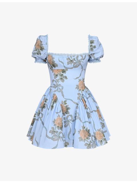 House of CB Rosie Floral-Print Stretch-Cotton Mini Dress