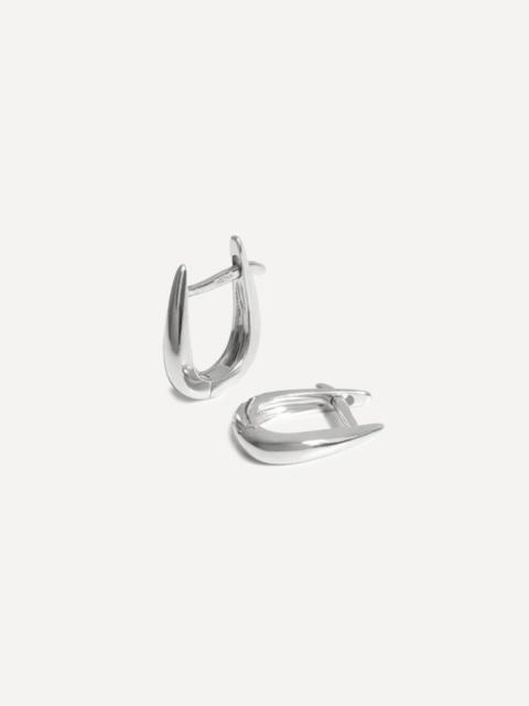 MISSOMA 14ct White Gold Fine Claw Huggie Hoop Earrings