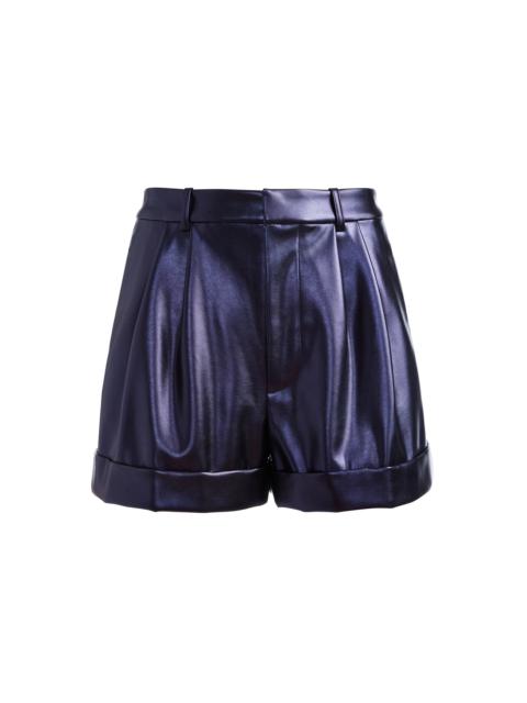 Alice + Olivia CONRY VEGAN LEATHER CUFFED SHORT