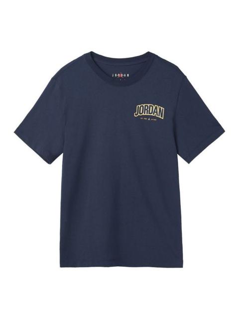 Jordan Men's Air Jordan Gfx Ss Crew Large Logo Alphabet Printing Sports Solid Color Round Neck Short Sleeve