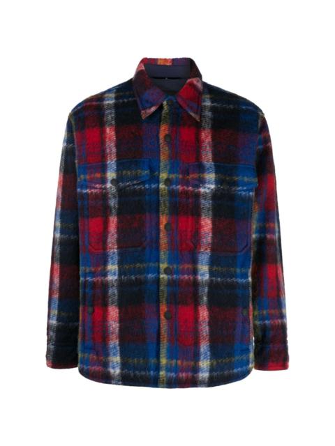Moncler Grenoble logo-patch check-pattern shirt jacket