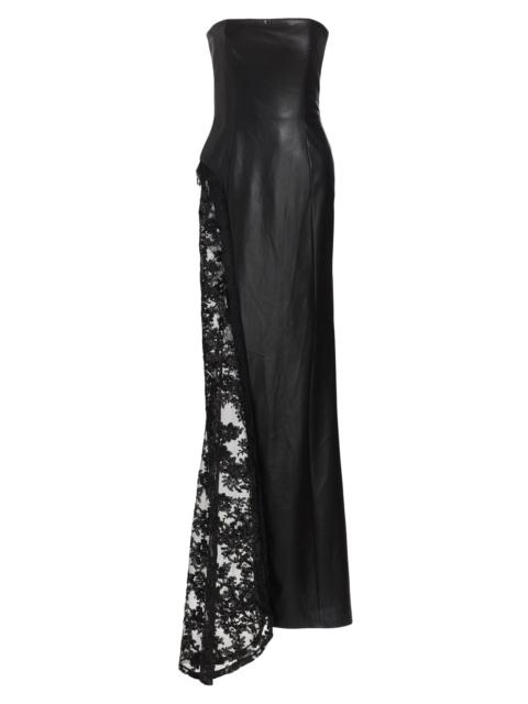 Alice + Olivia Women's Retha Strapless Vegan Leather & Sequined Gown - Black