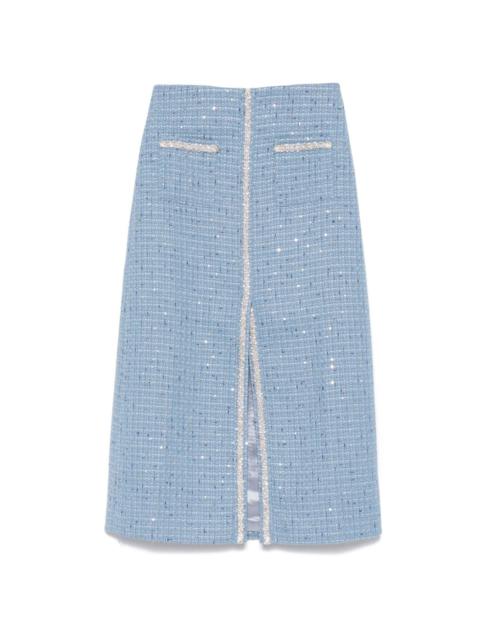 maje sequin-embellished tweed midi skirt