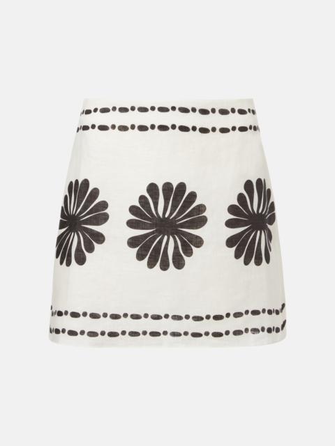 CALA de la CRUZ Eve floral linen miniskirt