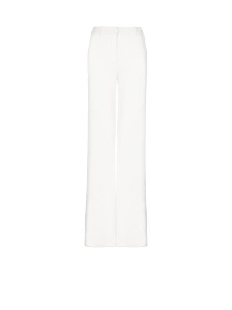 High-waisted crepe trousers