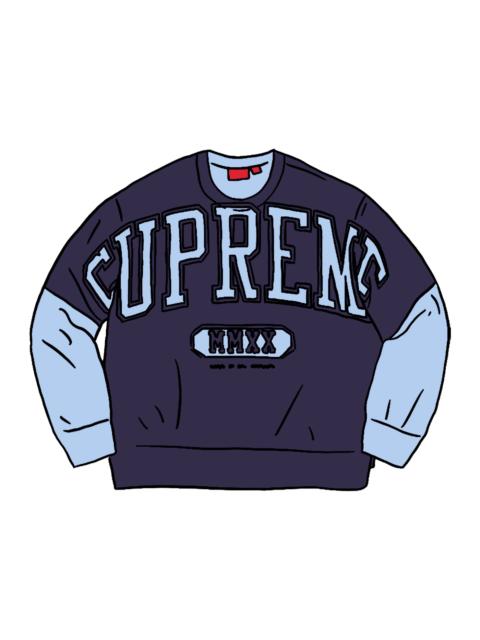 Supreme Supreme Overprint Crewneck Ice Blue