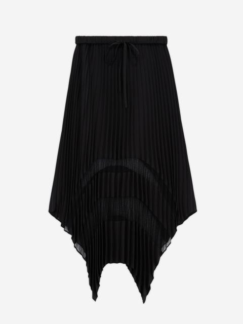 The Kooples LONG PLEATED SKIRT WITH BLACK LACE