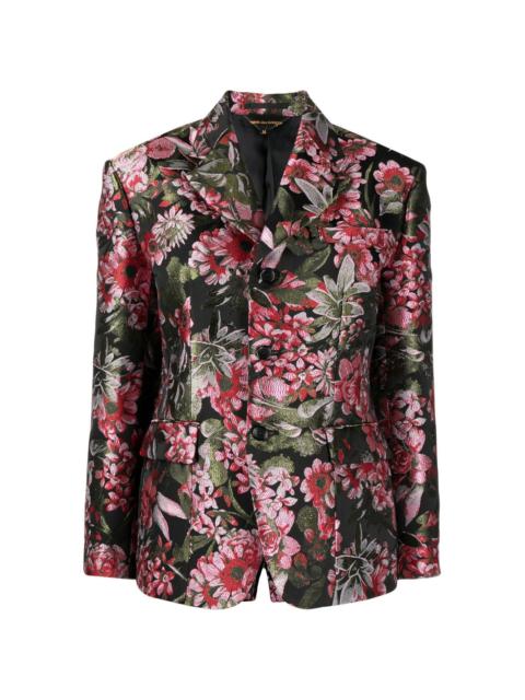 single-breasted floral-print blazer