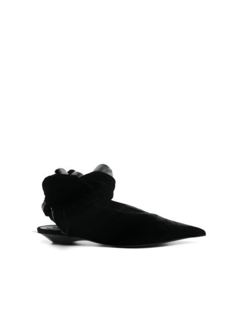 MUGLER leather knot mules