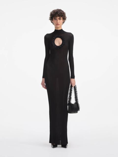 self-portrait Black Knit Cut Out Maxi Dress