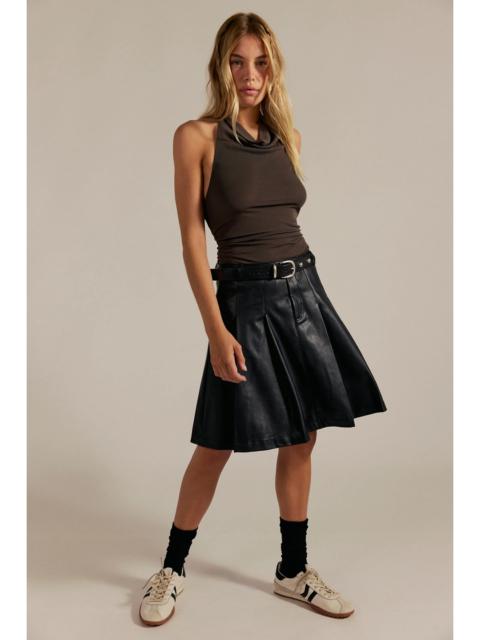 FREE PEOPLE We The Free Vegan Pleated Midi Skirt