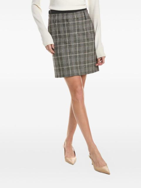 Brunello Cucinelli plaid-pattern wool mini skirt
